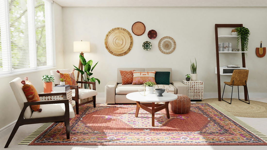 Creating a Cozy Boho Living Room with Floral Rugs