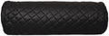 Neck Roll Pillow Cushion Cover, 14x5 Inch Full Moon Round Bolster Pillow Case, Cylinder Soft Lambskin Leather Pillowcase for Head, Spine & Neck Support During Sleep - Quilted Black Pack of 1