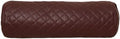 Neck Roll Pillow Cushion Cover, 20x6 Inch Full Moon Round Bolster Pillow Case, Cylinder Soft Lambskin Leather Pillowcase for Head, Spine & Neck Support During Sleep - Quilted Dark Brown Pack of 1