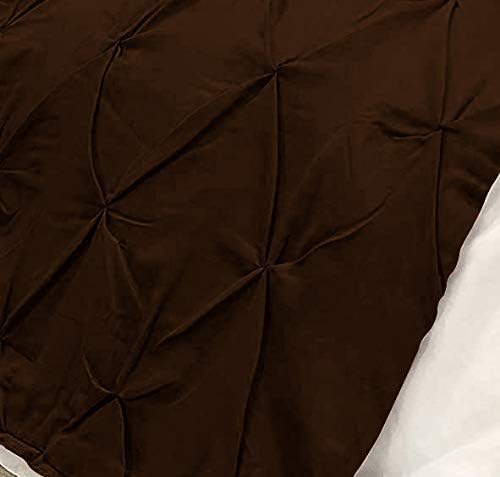 Bed Runner Set - 100% Pure Cotton 800 Thread Count - Luxury 1 Pinch Pleated Bed Runner and 2 Pillow Cover - 3 Piece Pinch Pleated Bed Runner Set Twin, Chocolate