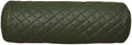 Neck Roll Pillow Cushion Cover, 14x5 Inch Full Moon Round Bolster Pillow Case, Cylinder Soft Lambskin Leather Pillowcase for Head, Spine & Neck Support During Sleep - Quilted Dark Green Pack of 1