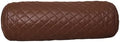 Neck Roll Pillow Cushion Cover, 16x7 Inch Full Moon Round Bolster Pillow Case, Cylinder Soft Lambskin Leather Pillowcase for Head, Spine & Neck Support During Sleep - Quilted Chocolate Brown Pack of 1
