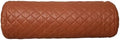 Neck Roll Pillow Cushion Cover, 18x5 Inch Full Moon Round Bolster Pillow Case, Cylinder Soft Lambskin Leather Pillowcase for Head, Spine & Neck Support During Sleep - Quilted Brown Pack of 1