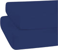 Lukeville's Cot Sheet 31" x 75", Daycare for Cot Size Mattress Sheets Pack of 2 Fitted Narrow Twin/Camp Bunk/Rvs Bunk/Trifold Mattress, Soft and PolyBlend Microfiber Cover for Toddler, Navy Blue