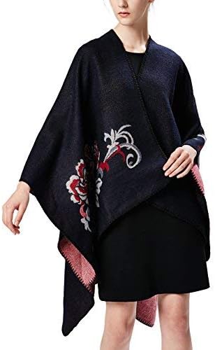 Women's Vintage Pattern Open Front Poncho Cape Shawl Winter Shawl Wraps