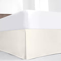 SKY BEDDINGS Luxury Pleated Full Bed Skirt with Split Corners - 14 Inch Tailored Drop - Pleated Dust Ruffle - Wrinkle-Free 100% Microfiber - Easy Fit, Soft & Durable - Ivory