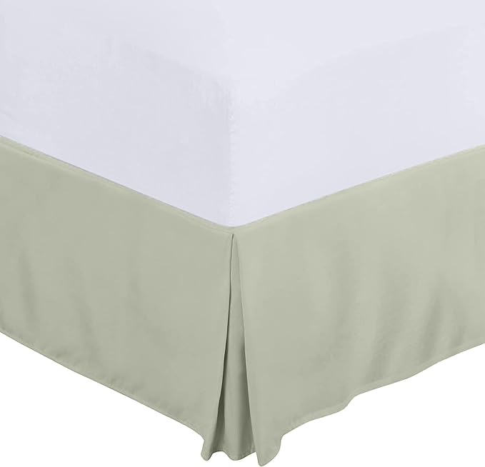 Full Size Bed Skirt 600 TC Egyptian Cotton 21 Inch Drop Easy Fit - Bed Skirt for Full 54x75 Inch Beds - Center & Corner Pleats, Silver Gray