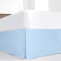 SKY BEDDINGS Luxury Pleated Full Bed Skirt with Split Corners - 18 Inch Tailored Drop - Pleated Dust Ruffle - Wrinkle-Free 100% Microfiber - Easy Fit, Soft & Durable - Light Blue