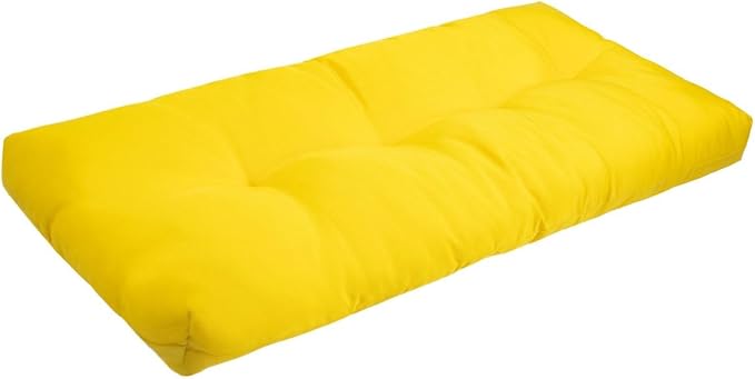 FUNHOME Outdoor Bench Cushion 45 x18 inch with Non-Slip Grips,Water Resistant Porch Swing Cushion,Bench Pillow Pads,Tufted Cushions for Patio Garden Furniture,45" Seat Cushions(Yellow)