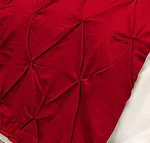 Bed Runner Set - King, Red: 3 Piece Set, 100% Cotton, 800 Thread Count, Pinch Pleated Bed Runner & 2 Pillow Covers (26x26 Inch)