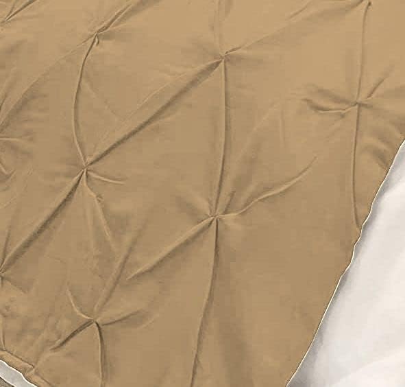 Bed Runner Set - 100% Pure Cotton 800 Thread Count - Luxury 1 Pinch Pleated Bed Runner and 2 Pillow Cover - 3 Piece Pinch Pleated Bed Runner Set Twin, Taupe