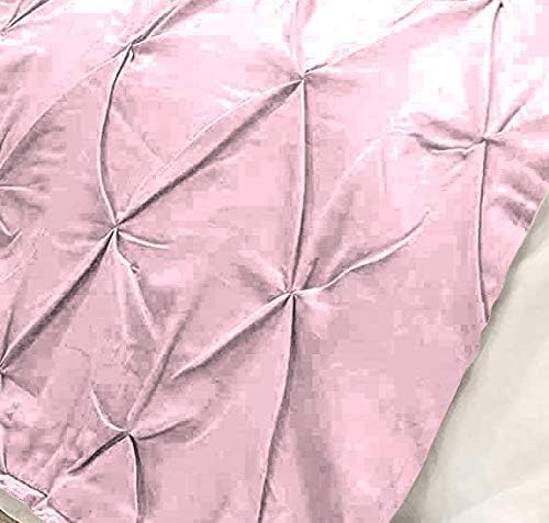 Bed Runner Set - 100% Pure Cotton 800 Thread Count - Luxury 1 Pinch Pleated Bed Runner and 2 Pillow Cover - 3 Piece Pinch Pleated Bed Runner Set Twin, Pink