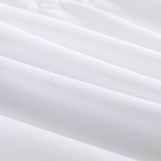 TSUTOMI Bed Skirt King Size Ruffled Bed Skirt with Split Corners, 14 Inch Drop Dust Ruffle Bed Skirts with Platform, Gathered Style, 100% Microfiber, White