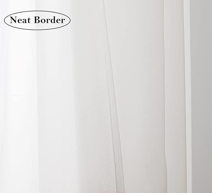 PI Extra Long Sheer Curtains Ivory Panels,Grommet Top Privacy Voile Window Drapery for Doorway/Villa 2 Panels (W52 X L160, Ivory)