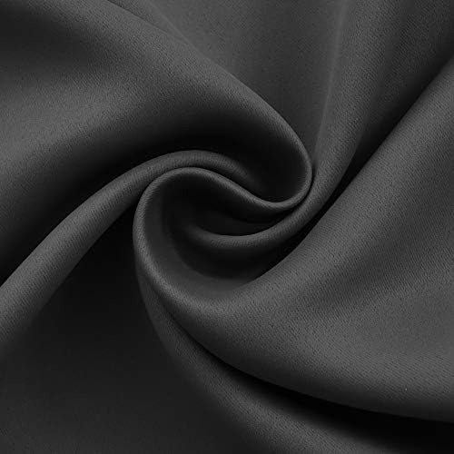 BGment Small Cafe Curtains 24 Inch Length - Half Drapes with Rod Pocket Privacy Blackout Blinds for Bathroom Kithchen Window Over Sink, Dark Grey, 2 Panels, 29 x 24 Inch