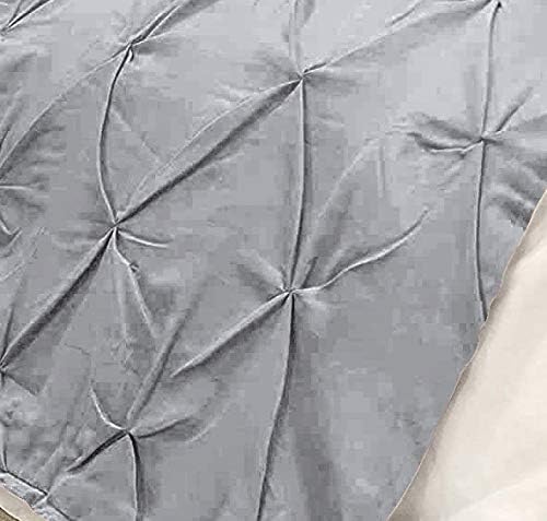 Bed Runner Set - 100% Pure Cotton 800 Thread Count - Luxury 1 Pinch Pleated Bed Runner and 2 Pillow Cover - 3 Piece Pinch Pleated Bed Runner Set King, Light Grey