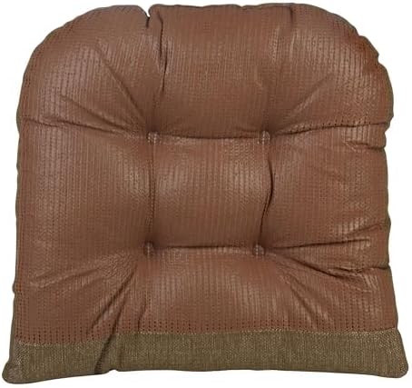 Klear Vu Gripper Overstuffed Universal Non-Slip Dining Chair Cushions for Kitchen Decor or Office Use, U-Shaped Skid-Proof Seat Pad, 17x17 Inches, 2 Count (Pack of 1), Solid Gold