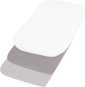 Belsden Pack of 3 Fitted Bassinet Sheet Set, Flexible Fit Various Bassinet, Adapts to Oval, Hourglasss and Rectangle Shaped Bassinet Pads, Cloudy Soft Washable Material, White & Grey & Light Grey
