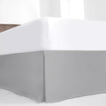 SKY BEDDINGS Luxury Pleated King Bed Skirt with Split Corners - 12 Inch Tailored Drop - Pleated Dust Ruffle - Wrinkle-Free 100% Microfiber - Easy Fit, Soft & Durable - Light Grey