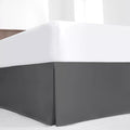 SKY BEDDINGS Luxury Pleated Full Bed Skirt with Split Corners - 18 Inch Tailored Drop - Pleated Dust Ruffle - Wrinkle-Free 100% Microfiber - Easy Fit, Soft & Durable - Dark Grey