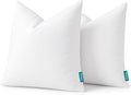 Oubonun 18x18 Feather Down Alternative Throw Pillow Inserts, 100% Cotton Cover, Medium Firm Decorative Pillow Inserts for Couch, Sofa, Bed, Chair (Set of 2)