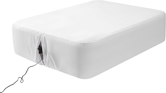 Fitted Sheet for Queen Air Mattress, with 18-24 Inch Extra Deep Pocket, Soft Breathable Bed Sheet Bottom Mattress Cover for Inflatable Air Bed, White