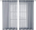 MIULEE 2 Panels Solid Color Sheer Window Curtains Elegant Window Voile Panels/Drapes/Treatment for Bedroom Living Room (54X45 Inches Dark Grey)