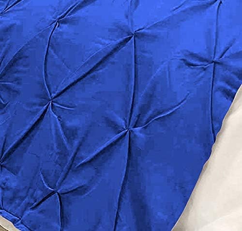 Bed Runner Set - 100% Pure Cotton 800 Thread Count - Luxury 1 Pinch Pleated Bed Runner and 2 Pillow Cover - 3 Piece Pinch Pleated Bed Runner Set California King, Royal Blue