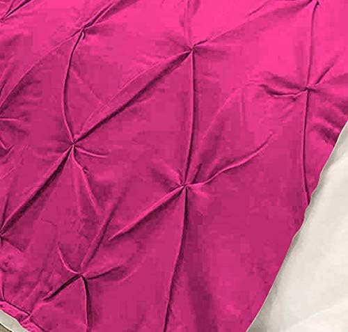 Bed Runner Set - 100% Pure Cotton 800 Thread Count - Luxury 1 Pinch Pleated Bed Runner and 2 Pillow Cover - 3 Piece Pinch Pleated Bed Runner Set King, Hot Pink