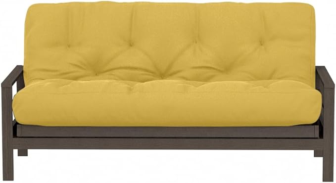 Royal Sleep Products by The Futon Factory 6 inch Foam Futon Mattress - Solid Mustard Cover - Full Size - CertiPUR Certified Foams - Made in USA - Replacement Mattress - (Frame not Included)