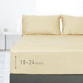 Sunflower Full Fitted Sheet, 1-Piece Extra Deep Pocket Fitted Bottom Sheet 22", 100% Cotton Sateen Soft Breathable, Butter Cream