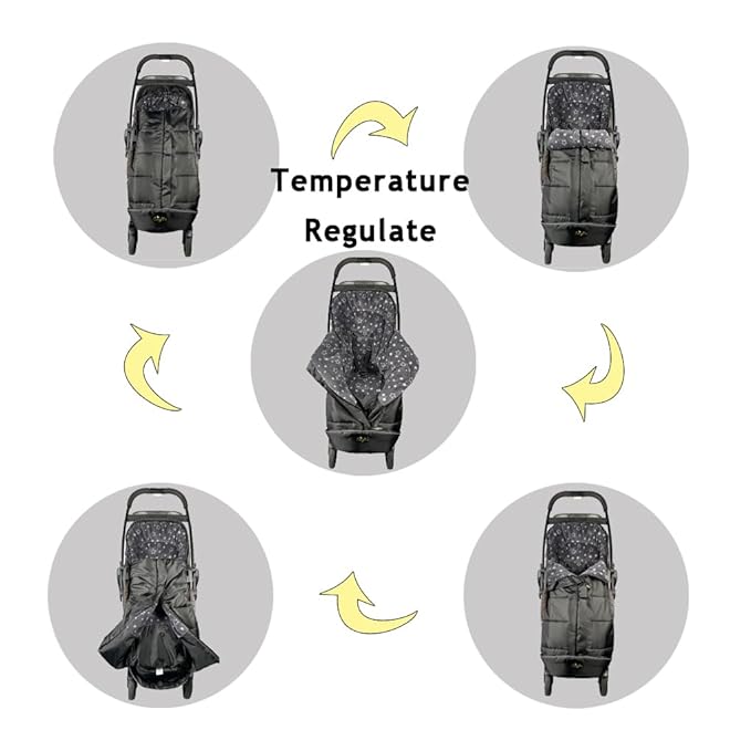 CozyMe Stroller Footmuff, Insulated Stroller Blanket Evelution, Water Repellent Winter Bunting Bag for Strollers, Central Open, Height Adjustable, M6-4T