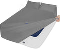 Moonsea Extra Deep Pocket Full Sheet Set for Air Mattress - Deep Pocket Sheets Full Bed Sheets Set - Sheets with Pockets on Side - Easily Fits Extra Deep 16 in to 24 in Pillow Top Air Mattress (Grey)