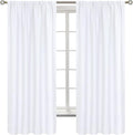 BGment Pure White Curtains 63 Inches Long for Living Room - Thermal Insulated Window Treatment Drapes with Rod Pocket Privacy for Bedroom, 2 Panels, 52 x 63 Inch