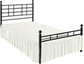 Ruffle Bed Skirt with Split Corners, Microfiber Dust Ruffled for a Perfectly Tailored Bedding Ensemble, Wrinkle and Fade Free, Easy Fit, Full Size 21 Inch Drop, Ivory