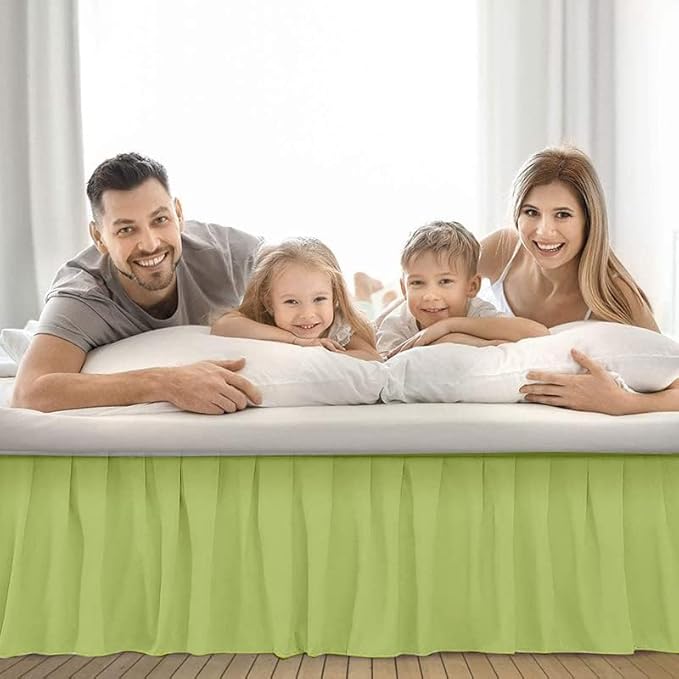 Ruffle Bed Skirt with Split Corners, Microfiber Dust Ruffled for a Perfectly Tailored Bedding Ensemble, Wrinkle and Fade Free, Easy Fit, Twin Size 16 Inch Drop, Sage