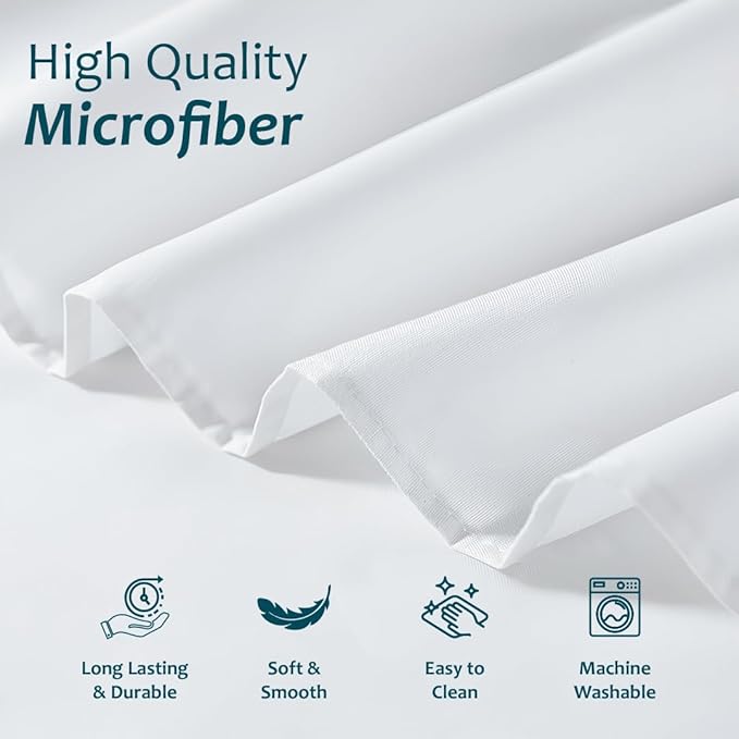 Shreem Linen Ruffled Bed Skirt with Split Corners, Gathered Style, 100% Microfiber, 28-Inch Drop, Dust Ruffle Bedskirt with Platform, King, White