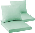 Outdoor Seat Cushion Set 24 x 24 In, Water-Resistant & Fade-Resistan, Patio Furniture Cushions with Removable Cover Deep Seat & Back Cushion with Handle and Adjustable Straps for Chair Sofa,2PC