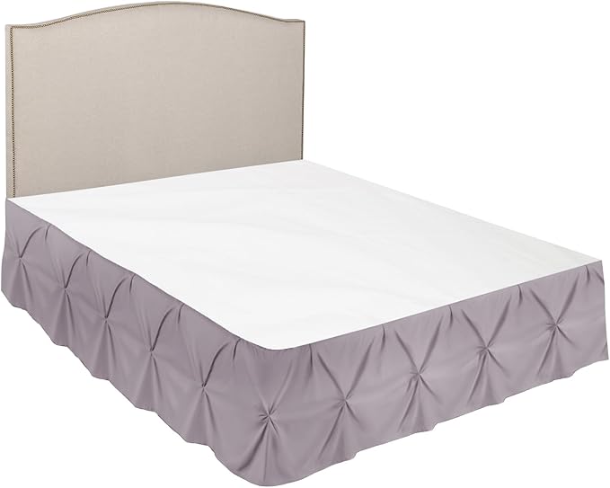 Nestl Dusty Purple Bed Skirt Queen Size, Pinch Pleat Queen Bed Skirt, 14" Inch Drop Queen Bedskirt Hotel Quality Dusty Purple Bed Skirts Microfiber Bedskirt for Queen Bed, Dusty Purple Queen Bed Skirt