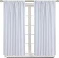 BGment Rod Pocket Room Darkening Curtains 54 Inches Length - Thermal Insulated Bedroom Curtain for Short Window, 42 x 54 Inch, 2 Panels, Greyish White