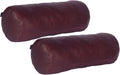 Neck Roll Pillow Cushion Cover, 24x6 Inch Full Moon Round Bolster Pillow Case, Cylinder Soft Lambskin Leather Pillowcase for Head, Spine & Neck Support During Sleep - Dark Maroon Pack of 2