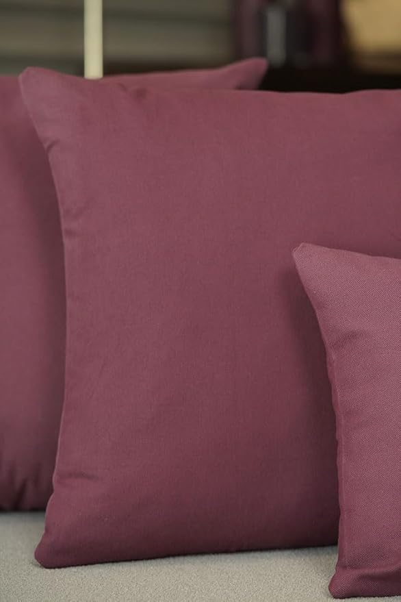 Haven & Glow Decorative Throw Pillow Cover – Square Cushion Case with Zipper | Modern Sofa, Couch & Bed Accent Pillow Covers for Living Room, Bedroom & Home Decor | 18 x 18 inches – Violet – 2 Pack
