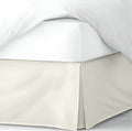 Pleated Bed Skirt Full Size, 18" Drop with Platform Design for Secure Fit, Split Corners, Wrinkle-Resistant Microfiber for Modern Stylish Look, Tailored Bedding for Hotel Luxury - Ivory