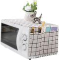 Microwave Oven Cover Dust Oil Proof Cotton Linen Waterproof Fabric Cloth Machine Protector Decorative Kitchen Appliance Cover 30 * 90cm Oven Cover Cloth Dust Cover(white)