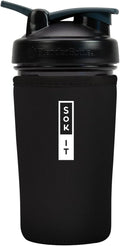 Sok It BotlSok Protein Blender Shaker Bottle Sleeve Insulated Neoprene Cover (Black, Fits 24oz Blender)