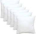 Luxury Throw Pillow Inserts, Pack of 6, 20 x 20 inches Hypoallergenic Ultra Soft White Polyester Microfiber Durable Couch Cushion Fillers