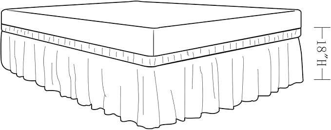 MEILA Wrap Around Bed Skirt Three Fabric Sides Elastic Dust Ruffled 18 Inch Tailored Drop,Easy to Install Fade Resistant-White, Queen/King