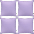 4-Pack 100% Cotton Comfortable Solid Decorative Throw Pillow Case,Thmyo Square Cushion Cover Pillowcase Sublimation Blank Pillow Covers DIY Throw Pillowcase for Sofa(16x16 inch/ 40x40cm,Light Purple)