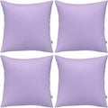 4-Pack 100% Cotton Comfortable Solid Decorative Throw Pillow Case,Thmyo Square Cushion Cover Pillowcase Sublimation Blank Pillow Covers DIY Throw Pillowcase for Sofa(18x18 inch/ 45x45cm,Light Purple)