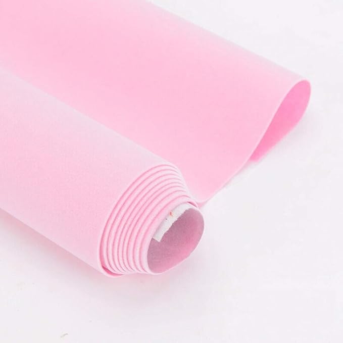 Taogift Self Adhesive Pink Velvet Flock Jewelry Drawer Liner Furniture Sticker Paper for Shelves Drawer Dresser Cabinets Jewlery Displays Arts Crafts Decor 17.7x98 Inches